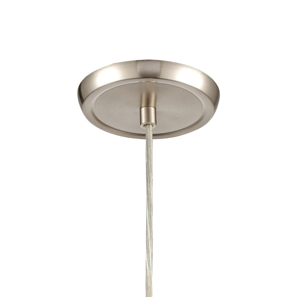 Atlas Planetario 5" Wide Mini Pendant Light - Organic Blue Glass Shade & Satin Nickel Hardware Elegance CL12377-BL2