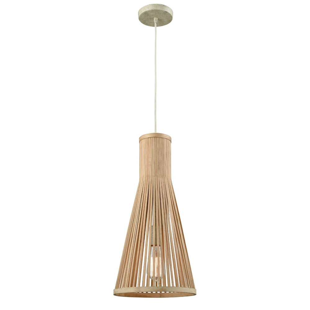 Atlas Pleasant Fields Mini Pendant Light - Hand-Woven Wicker Shade for Cozy, Organic Home Décor Russet Beige 12'' CL12379-NA