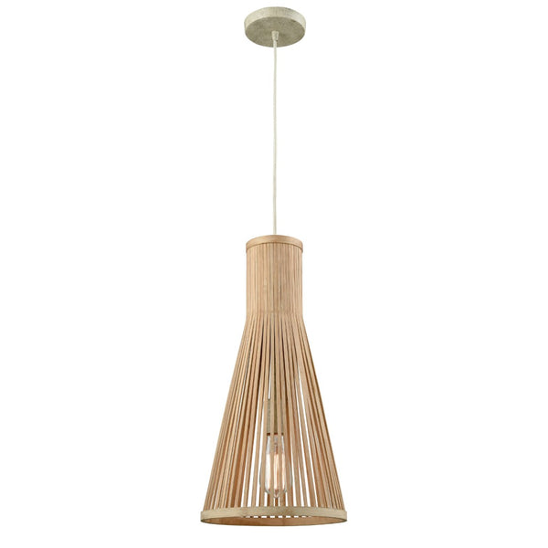 Atlas Pleasant Fields Mini Pendant Light - Hand-Woven Wicker Shade for Cozy, Organic Home Décor Russet Beige 10'' CL12378-NA