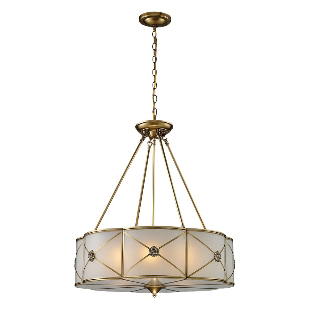 Atlas Preston 23'' Wide 6-Light Chandelier - Elegant Brushed Brass with Frosted Glass for Modern Spaces CL12382-BS