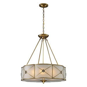 Atlas Preston 23'' Wide 6-Light Chandelier - Elegant Brushed Brass with Frosted Glass for Modern Spaces CL12382-BS