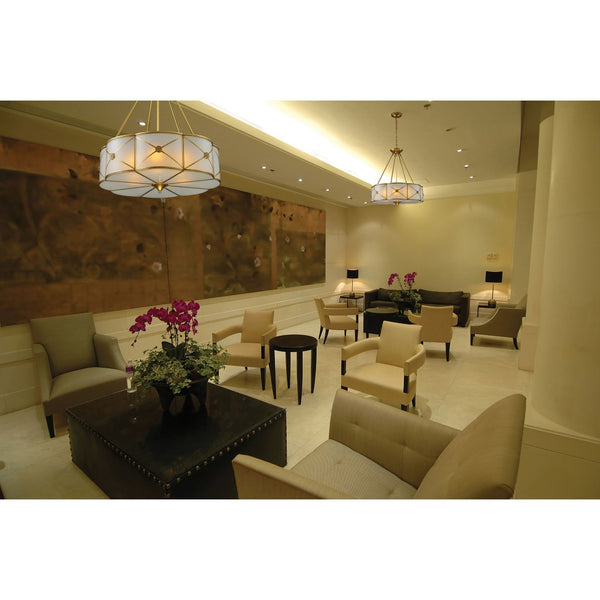 Atlas Preston 23'' Wide 6-Light Chandelier - Elegant Brushed Brass with Frosted Glass for Modern Spaces CL12382-BS