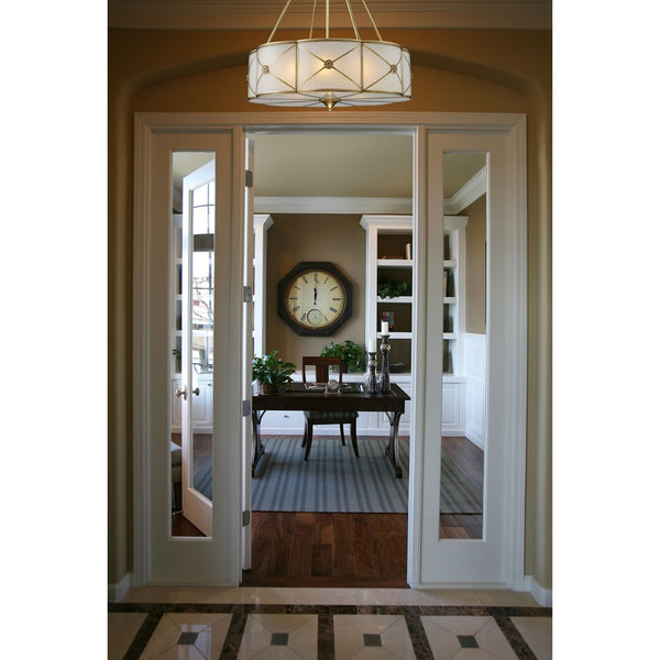 Atlas Preston 23'' Wide 6-Light Chandelier - Elegant Brushed Brass with Frosted Glass for Modern Spaces CL12382-BS