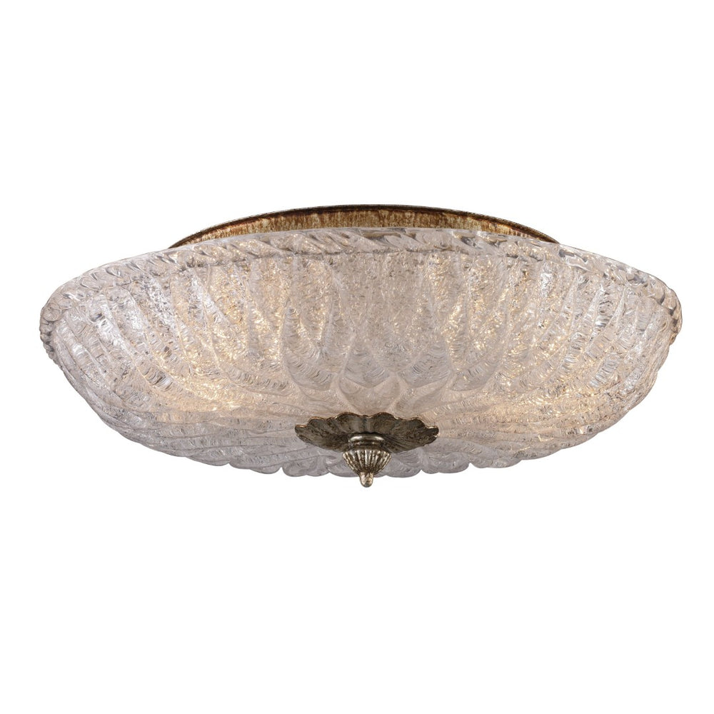 Atlas Providence 15" Wide 2-Light Flush Mount - Artisan-Crafted Antique Silver Leaf for Warm Illumination CL12383-SV