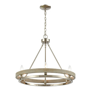 Atlas Ramsey 4-Light Chandelier - Modern Double-Ring Design for Stylish Indoor Illumination and Ambiance Satin Nickel 24'' CL12389-NK