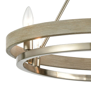 Atlas Ramsey 4-Light Chandelier - Modern Double-Ring Design for Stylish Indoor Illumination and Ambiance Satin Nickel 24'' CL12389-NK