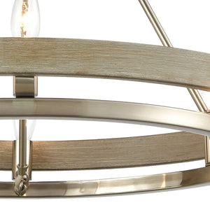 Atlas Ramsey 4-Light Chandelier - Modern Double-Ring Design for Stylish Indoor Illumination and Ambiance Satin Nickel 24'' CL12389-NK