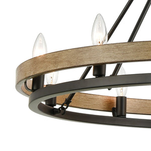 Atlas Ramsey 4-Light Chandelier - Modern Double-Ring Design for Stylish Indoor Illumination and Ambiance Matte Black 34'' CL12390-BK