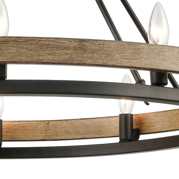 Atlas Ramsey 4-Light Chandelier - Modern Double-Ring Design for Stylish Indoor Illumination and Ambiance Matte Black 34'' CL12390-BK