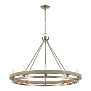 Atlas Ramsey 4-Light Chandelier - Modern Double-Ring Design for Stylish Indoor Illumination and Ambiance Satin Nickel 34'' CL12390-NK