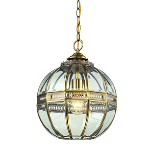 Atlas Randolph 12" Wide Mini Pendant Light - Stylish Brushed Brass Globe Fixture for Elegant Spaces CL12391-BS