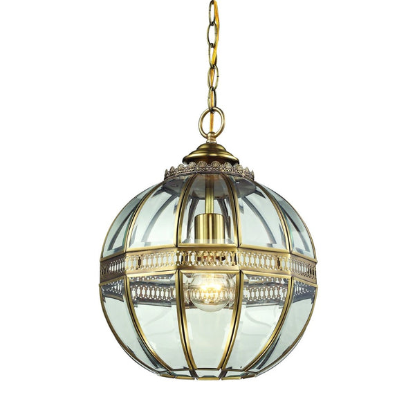 Atlas Randolph 12" Wide Mini Pendant Light - Stylish Brushed Brass Globe Fixture for Elegant Spaces CL12391-BS