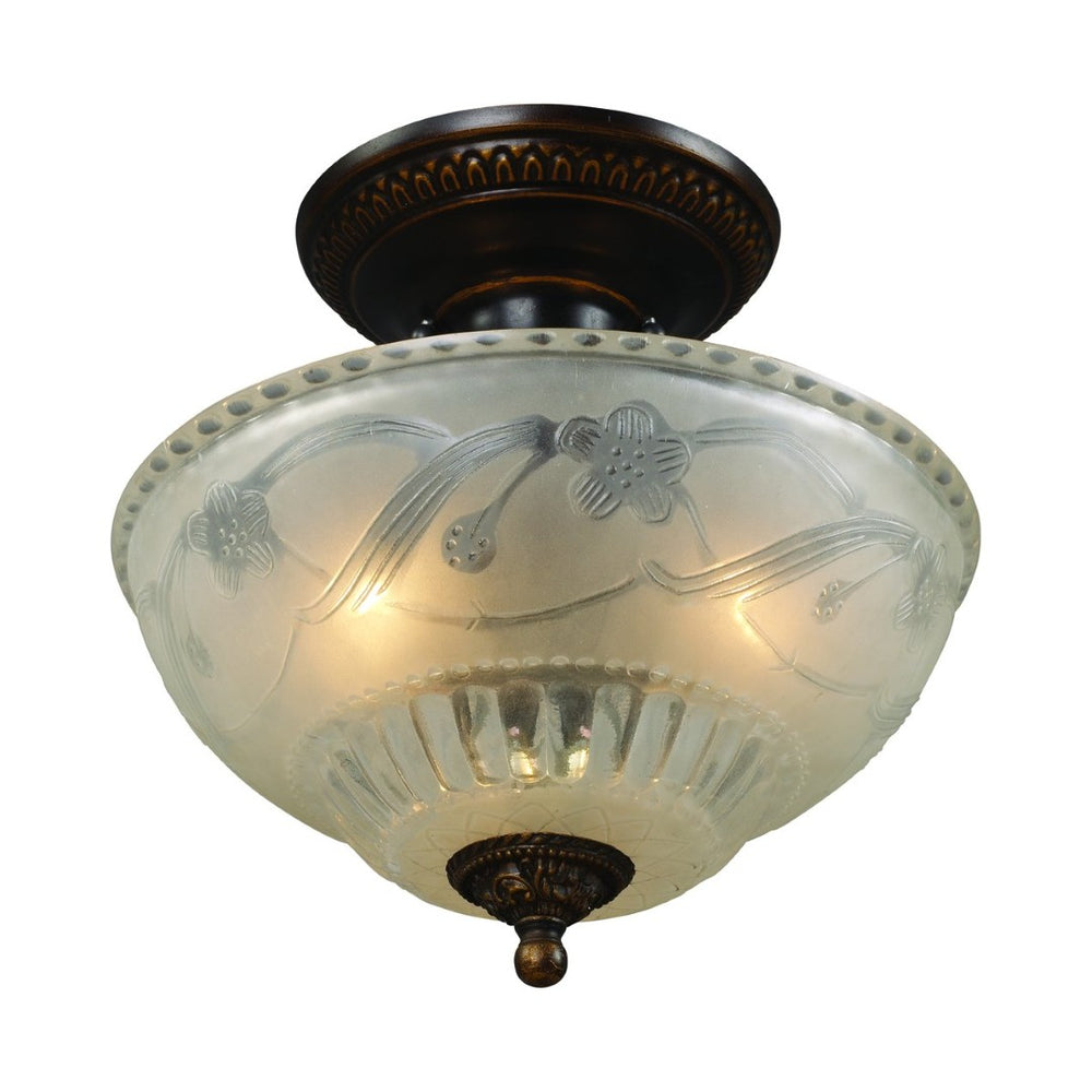 Atlas Restoration 3-Light Semi Flush Mount - Classic Architectural Charm for Vintage Inspired Interiors Antique Golden Bronze 11'' CL12395-BZ