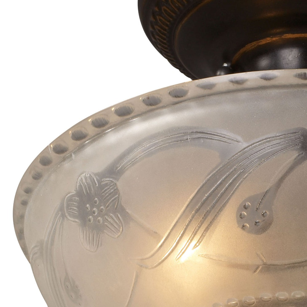 Atlas Restoration 3-Light Semi Flush Mount - Classic Architectural Charm for Vintage Inspired Interiors Antique Golden Bronze 11'' CL12395-BZ