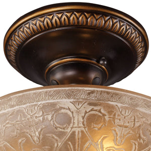 Atlas Restoration 12" Wide 3-Light Semi Flush Mount - Antique Golden Bronze for Timeless Elegance in Any Space CL12397-BZ