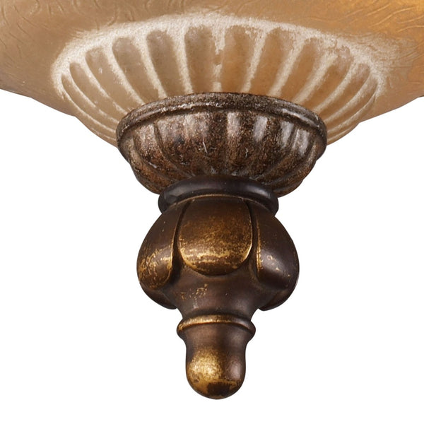 Atlas Restoration 12" Wide 3-Light Semi Flush Mount - Antique Golden Bronze for Timeless Elegance in Any Space CL12397-BZ