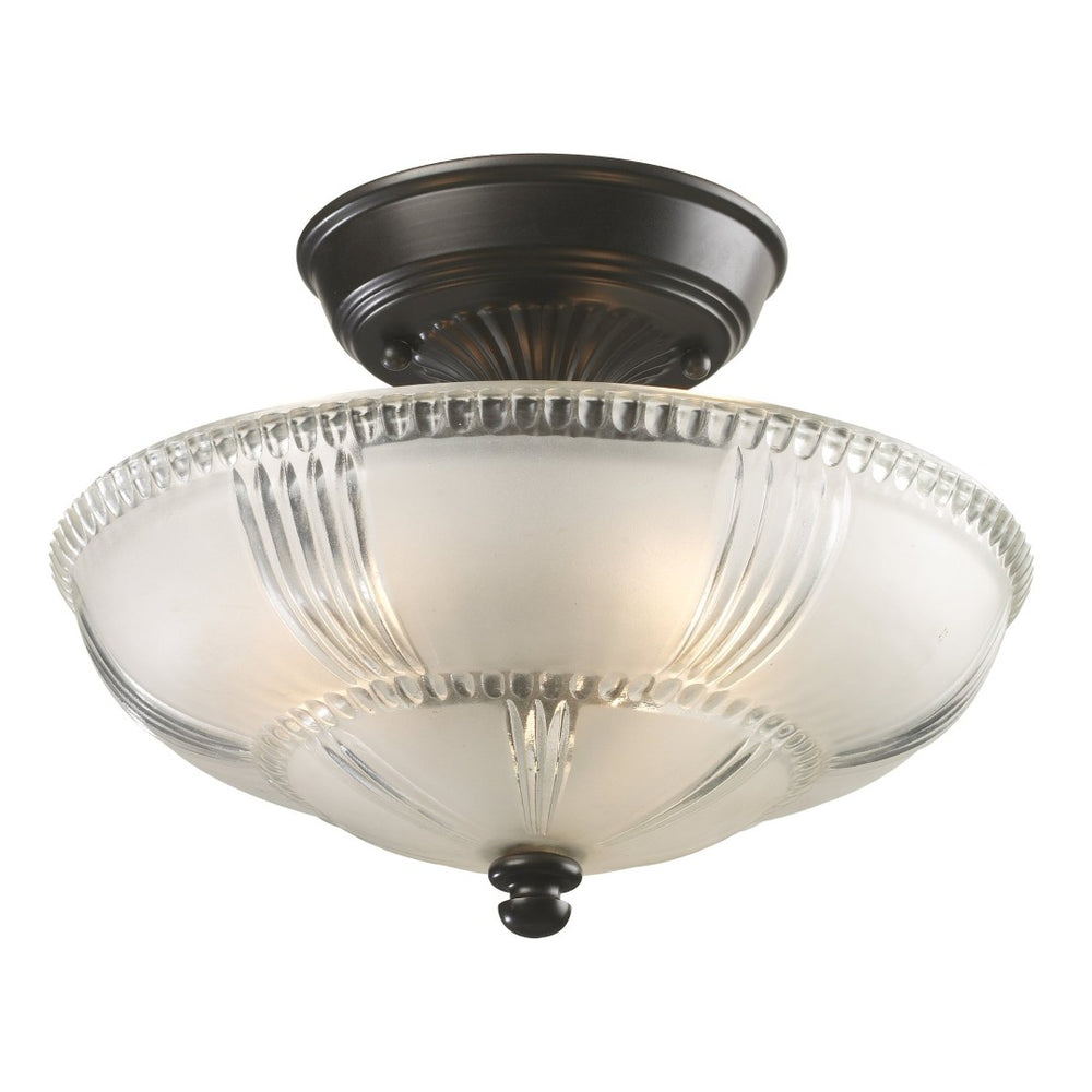 Atlas Restoration 12" Wide 3-Light Semi Flush Mount - Classic Vintage Style Lighting for Timeless Decor Oiled Bronze CL12398-BZ