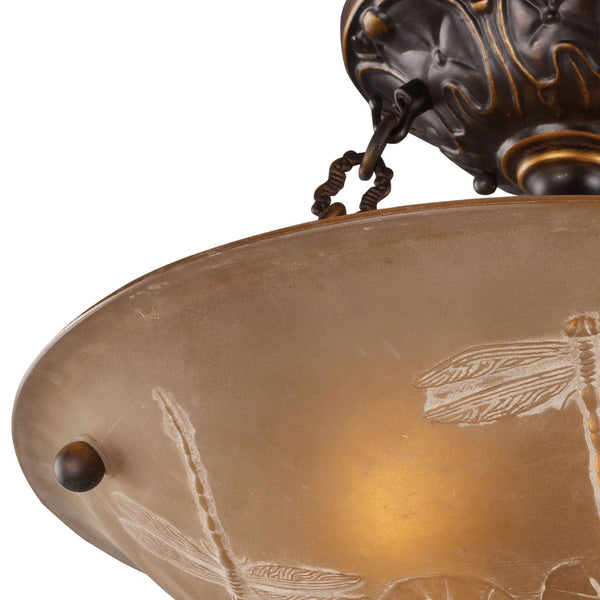Atlas Restoration 16" Wide Antique Golden Bronze 3-Light Semi Flush Mount – Classic Charm for Any Room CL12401-BZ