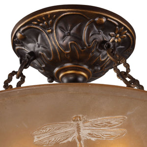 Atlas Restoration 16" Wide Antique Golden Bronze 3-Light Semi Flush Mount – Classic Charm for Any Room CL12401-BZ