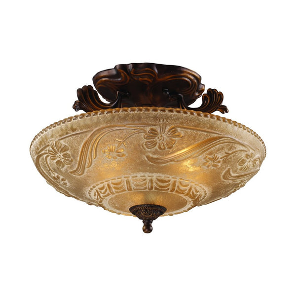 Atlas Restoration 16" Wide 3-Light Semi Flush Mount - Classic Antique Bronze Fixture for Elegant Spaces CL12402-BZ