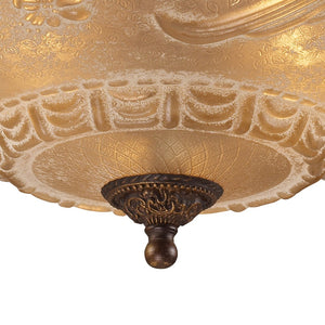 Atlas Restoration 16" Wide 3-Light Semi Flush Mount - Classic Antique Bronze Fixture for Elegant Spaces CL12402-BZ
