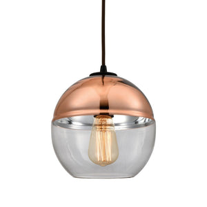 Atlas Revelo 8" Wide 1-Light Pendant in Oil Rubbed Bronze with Clear Glass Shade for Elegant Lighting CL12406-CO
