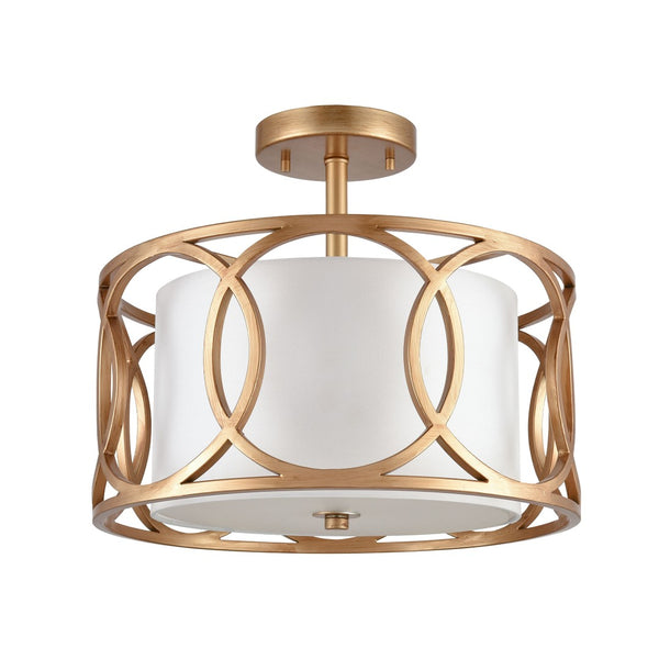 Atlas Ringlets 16'' Wide 2-Light Semi Flush Mount - Modern Matte Gold Fixture for Cozy Home Ambiance CL12414-GD