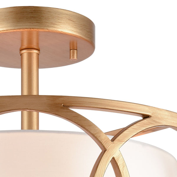Atlas Ringlets 16'' Wide 2-Light Semi Flush Mount - Modern Matte Gold Fixture for Cozy Home Ambiance CL12414-GD