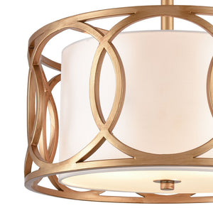 Atlas Ringlets 16'' Wide 2-Light Semi Flush Mount - Modern Matte Gold Fixture for Cozy Home Ambiance CL12414-GD
