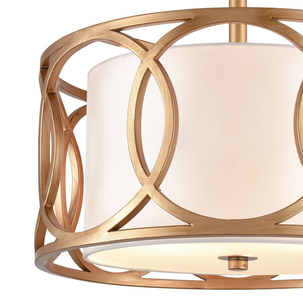 Atlas Ringlets 16'' Wide 2-Light Semi Flush Mount - Modern Matte Gold Fixture for Cozy Home Ambiance CL12414-GD