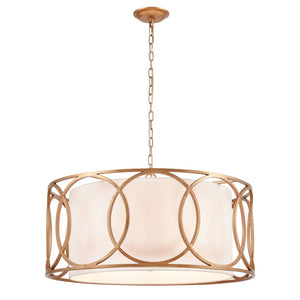 Atlas Ringlets 22" Wide 4-Light Chandelier - Modern Elegance with Soft Illumination for Any Space Matte Gold CL12415-GD