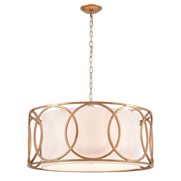 Atlas Ringlets 22" Wide 4-Light Chandelier - Modern Elegance with Soft Illumination for Any Space Matte Gold CL12415-GD