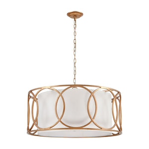 Atlas Ringlets 22" Wide 4-Light Chandelier - Modern Elegance with Soft Illumination for Any Space Matte Gold CL12415-GD