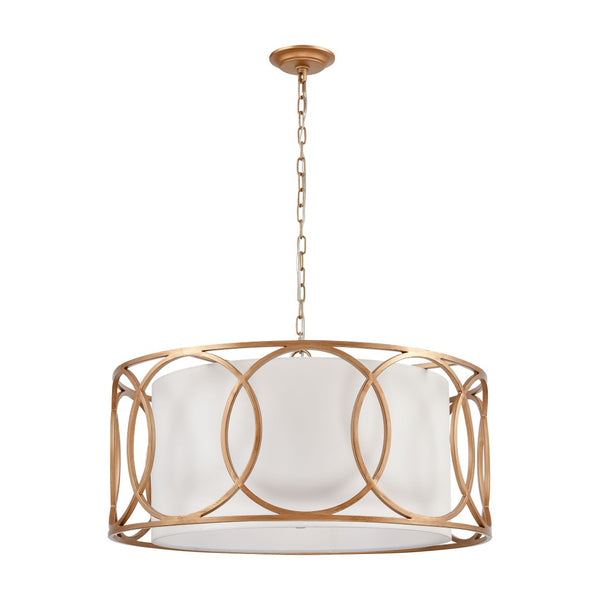 Atlas Ringlets 22" Wide 4-Light Chandelier - Modern Elegance with Soft Illumination for Any Space Matte Gold CL12415-GD