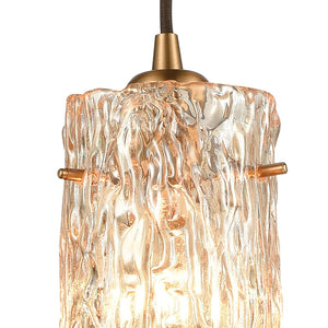 Atlas Roubaix 5" Wide 1-Light Mini Pendant - Vintage Amber Glass with Modern Touch for Elegant Spaces Satin Brass CL12418-BS