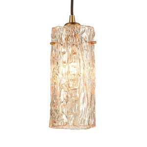 Atlas Roubaix 5" Wide 1-Light Mini Pendant - Vintage Amber Glass with Modern Touch for Elegant Spaces Satin Brass CL12418-BS