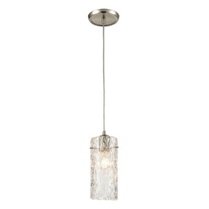 Atlas Roubaix 5" Wide 1-Light Mini Pendant - Vintage Amber Glass with Modern Touch for Elegant Spaces Satin Nickel CL12418-NK