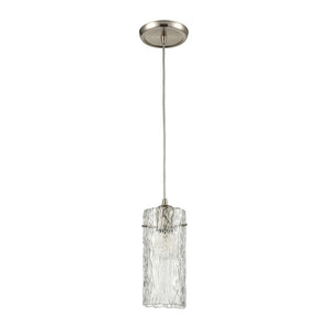 Atlas Roubaix 5" Wide 1-Light Mini Pendant - Vintage Amber Glass with Modern Touch for Elegant Spaces Satin Nickel CL12418-NK
