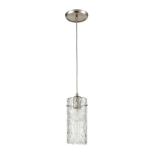 Atlas Roubaix 5" Wide 1-Light Mini Pendant - Vintage Amber Glass with Modern Touch for Elegant Spaces Satin Nickel CL12418-NK