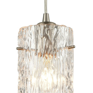 Atlas Roubaix 5" Wide 1-Light Mini Pendant - Vintage Amber Glass with Modern Touch for Elegant Spaces Satin Nickel CL12418-NK