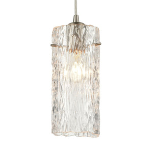 Atlas Roubaix 5" Wide 1-Light Mini Pendant - Vintage Amber Glass with Modern Touch for Elegant Spaces Satin Nickel CL12418-NK