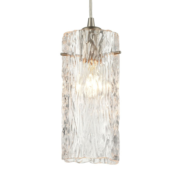 Atlas Roubaix 5" Wide 1-Light Mini Pendant - Vintage Amber Glass with Modern Touch for Elegant Spaces Satin Nickel CL12418-NK