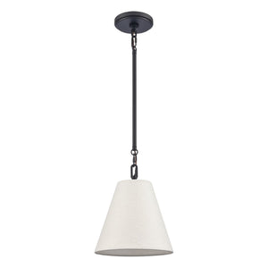 Atlas Rydell 9'' Wide Mini Pendant Light - Stylish Angled Shade for Cozy Illumination in Any Space Matte Black and Parchment CL12420-BK