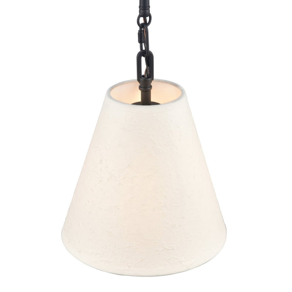 Atlas Rydell 9'' Wide Mini Pendant Light - Stylish Angled Shade for Cozy Illumination in Any Space Matte Black and Parchment CL12420-BK