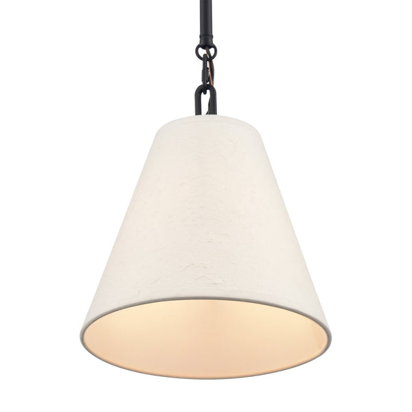 Atlas Rydell 9'' Wide Mini Pendant Light - Stylish Angled Shade for Cozy Illumination in Any Space Matte Black and Parchment CL12420-BK