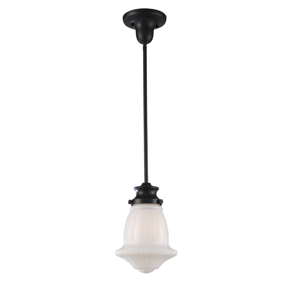 Atlas Schoolhouse 8" Wide 1-Light Mini Pendant - Vintage Oiled Bronze Fixture for Classic Interiors CL12422-BZ