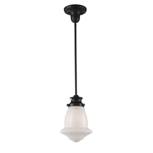 Atlas Schoolhouse 8" Wide 1-Light Mini Pendant - Vintage Oiled Bronze Fixture for Classic Interiors CL12422-BZ