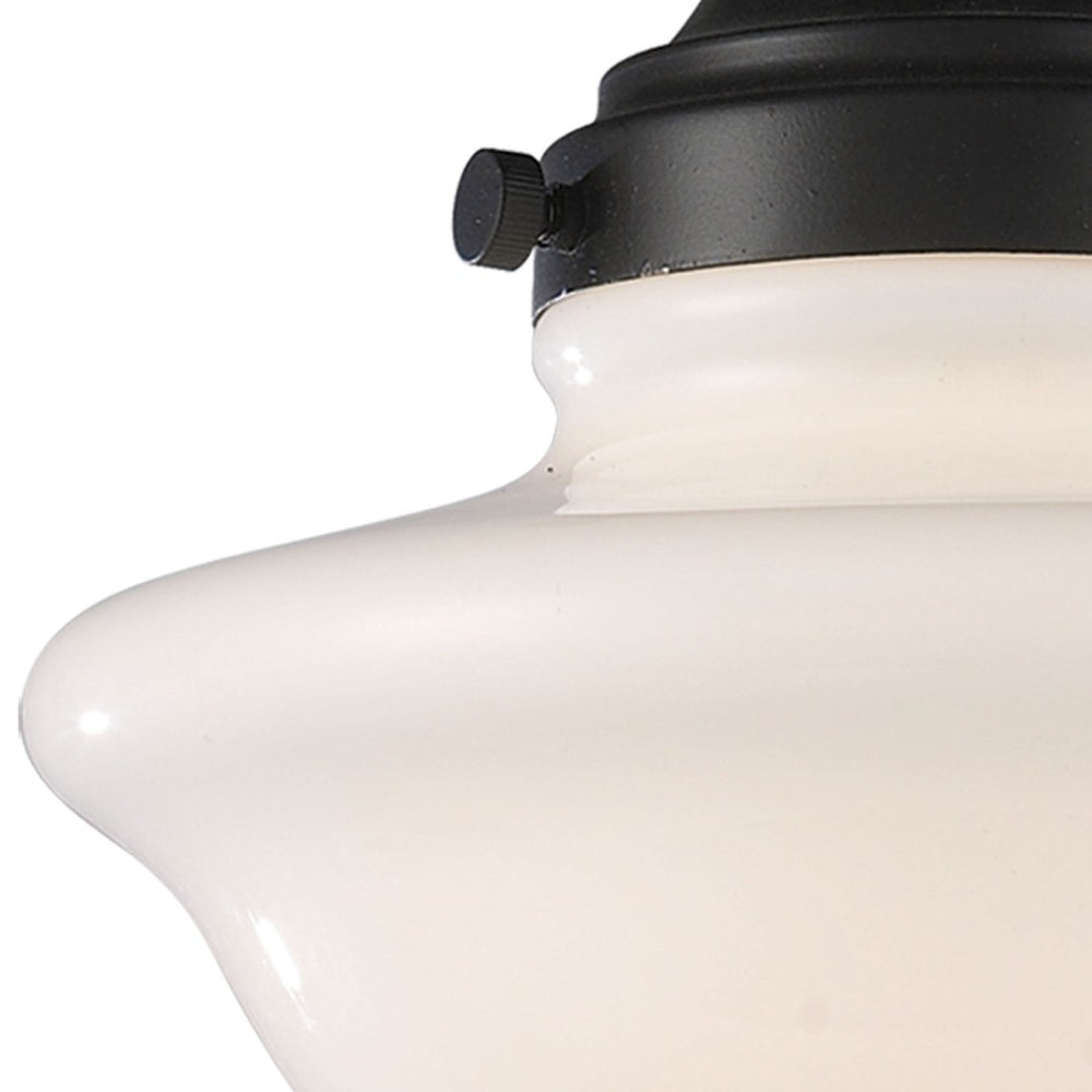 Atlas Schoolhouse 8'' Wide Mini Pendant Light - Vintage Oiled Bronze with Fluted Glass Shade for Timeless Style CL12423-BZ