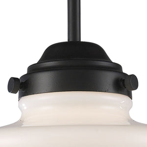 Atlas Schoolhouse 8'' Wide Mini Pendant Light - Vintage Oiled Bronze with Fluted Glass Shade for Timeless Style CL12423-BZ
