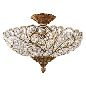 Atlas Seneca 20'' Wide 6-Light Semi Flush Mount - Elegant Spanish Bronze Fixture with Crystal Accents CL12427-BZ
